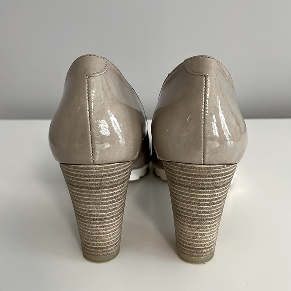 Dorking by Fluchos Patent Leather Rubi Pumps Block Heel Nude-Greyish-Beige - Picture 5 of 16